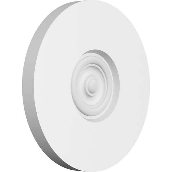 Ekena Millwork 8-in W x 8-in H x-3/4-in P Standard Grayson Bullseye Rosette with Square Edge