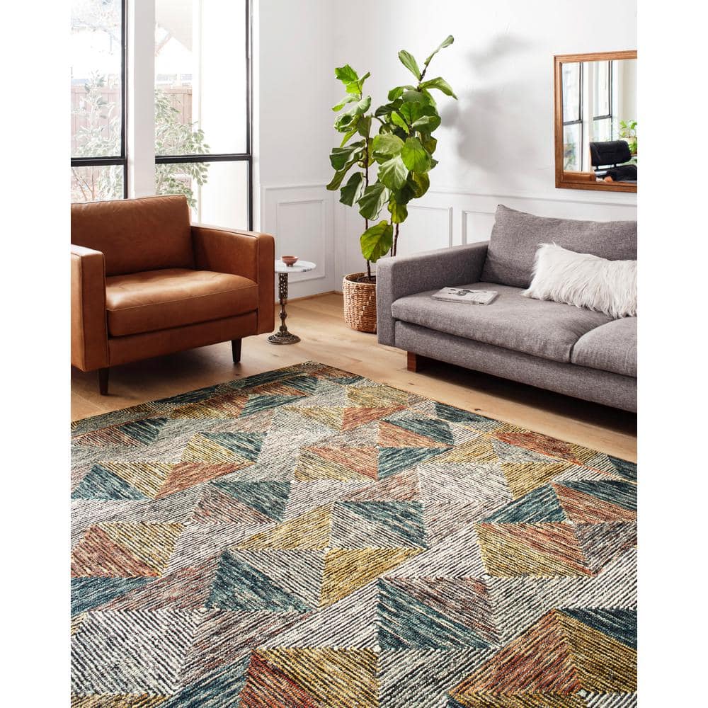 Handmade Ivory Geometric Wool 5' x 7' Area Rug