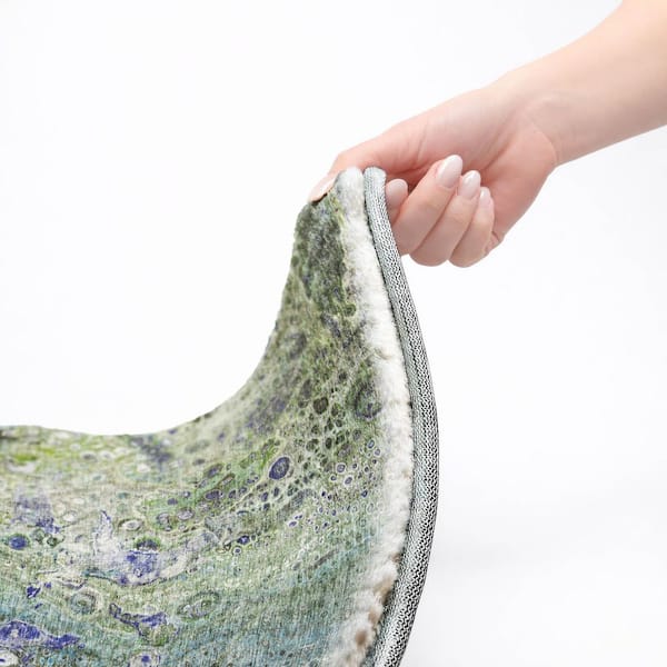 Dream Shag Premium Machine Washable Abstract ADS588 Green 2 ft. x 7 ft. Runner Rug