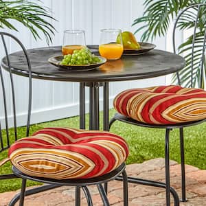 Roma Stripe 15 in. Round Outdoor Seat Cushion (2-Pack)