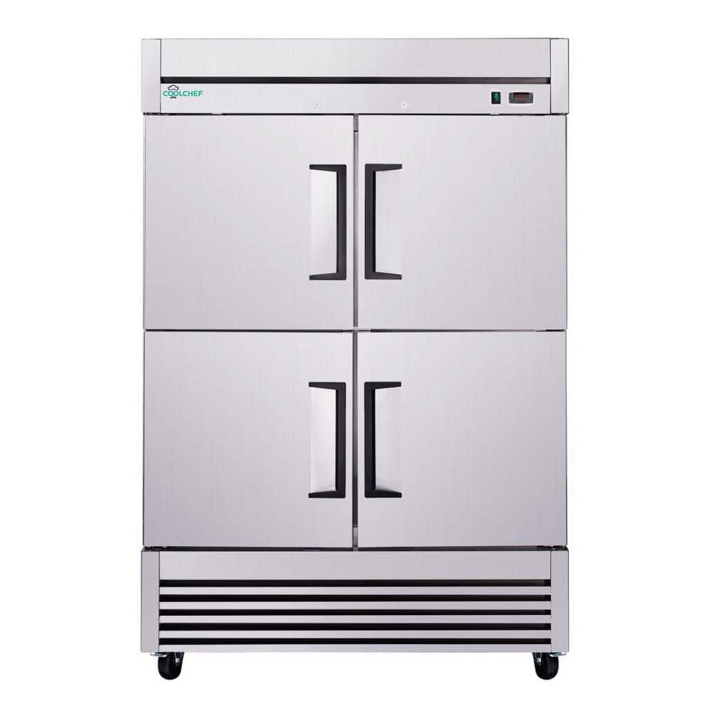 54 in. 49 cu. ft. Auto Defrost Commercial Reach-In Upright Freezer in Stainless Steel with 4-Solid Door
