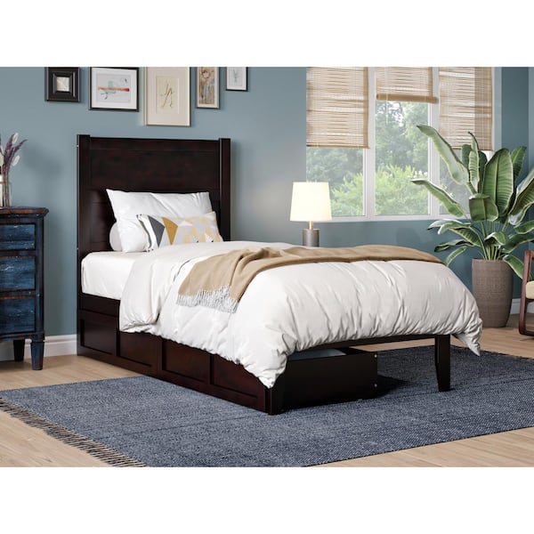 AFI NoHo Espresso Twin Solid Wood Storage Platform Bed with 2-Drawers