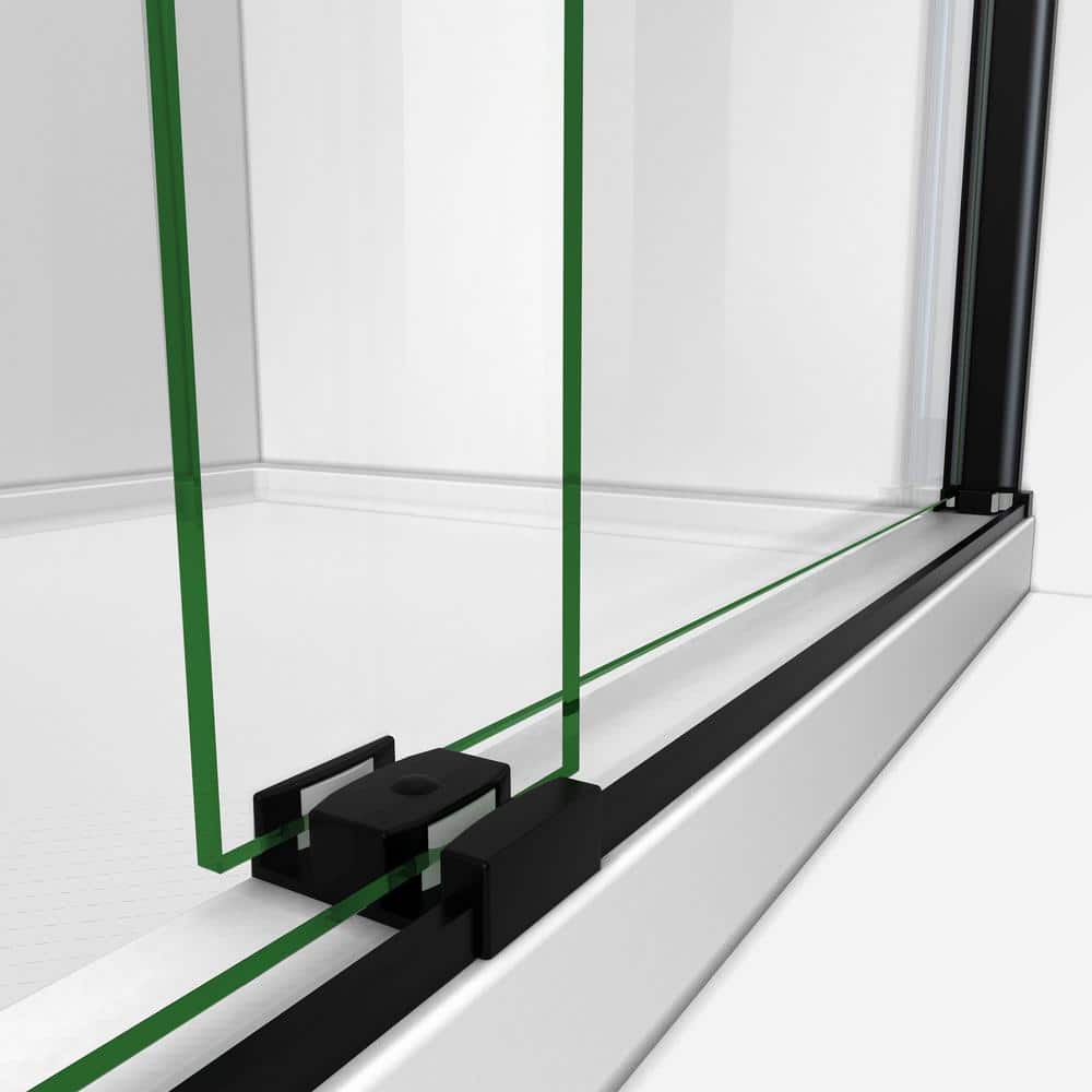 Sapphire 56-60" Matte Black Frameless Sliding Shower Door