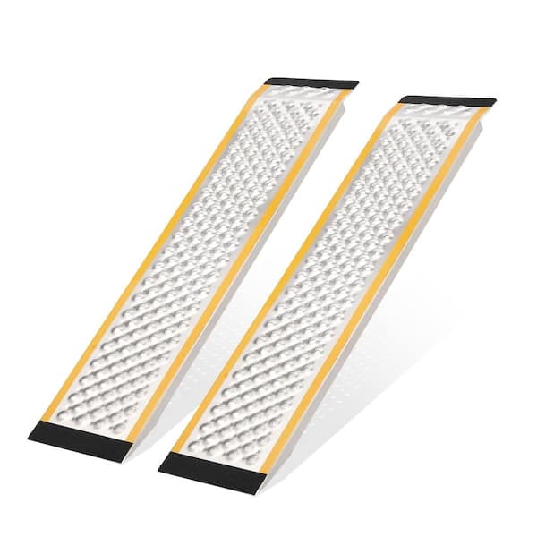 2Pcs 880 LBS 48 in Aluminum Lawn Mower Ramps Anti-Slip Loading Ramps with Punch Plate Surface
