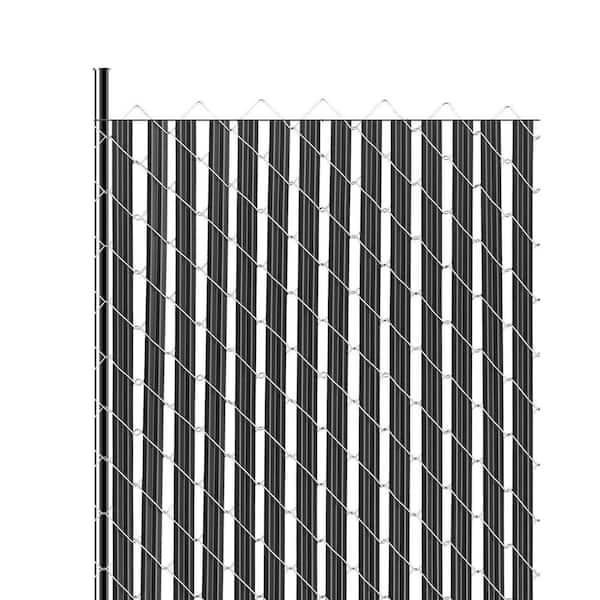 Bottom Locking Privacy Slats, Composite Single-Wall Vertical Bottom-Locking Slats for Chain-Link Fence, (Black)