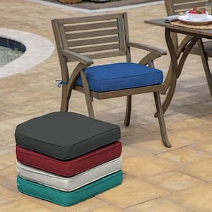 ProFoam 19 in. x 20 in. Lapis Blue Rounded Rectangle Outdoor Chair Cushion