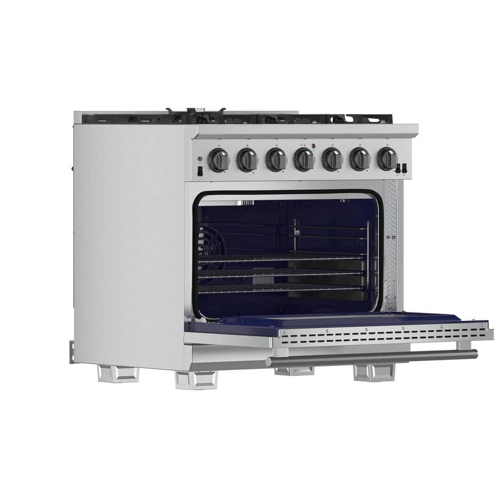 36" Stainless Steel Dual-Fuel Freestanding Gas Range