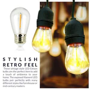 11-Watt Equivalent S14 Shatter-Resistant String Light E26 LED Vintage Edison LED Light Bulb Warm White 2700K (15 Bulbs)