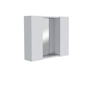 23.62 in. W x 19.52 in. H Rectangular White Recessed or Surface Mount Medicine Cabinet with Mirror with 4-Shelf