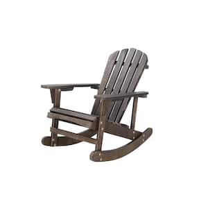 Wood Outdoor Adirondack Chair with Backrest Inclination High Backrest for Garden, Backyard, Fire Pit, Pool, Beach, Brown