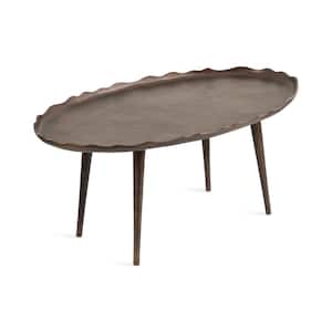 Alessia 33.5 in. Bronze Oval Metal Coffee Table