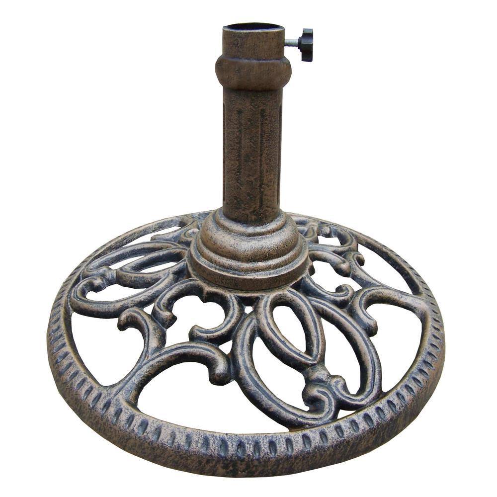 edington patio umbrella base in antique bronze Round Patio Umbrella Base in Antique Bronze HD4101-AB