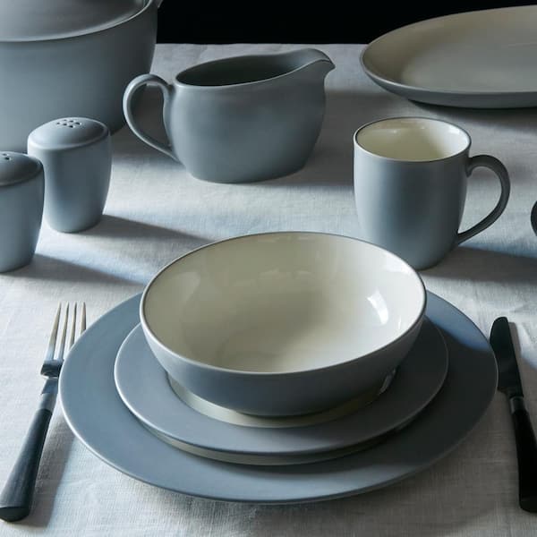 Colorwave Slate 4-Piece (Gray) Stoneware Coupe Place Setting, Service for 1