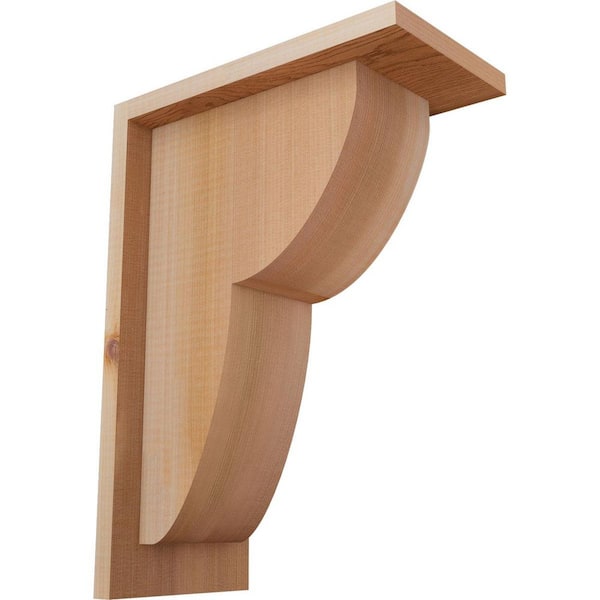 Ekena Millwork 5-1/2 in. x 10 in. x 14 in. Western Red Cedar Crestline Smooth Corbel with Backplate