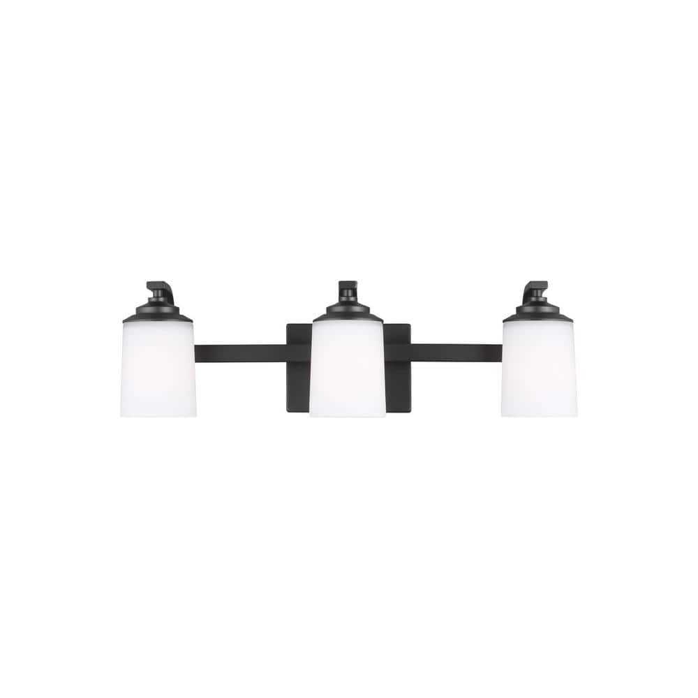 Midnight Black 3-Light Wall Bath Vanity Fixture