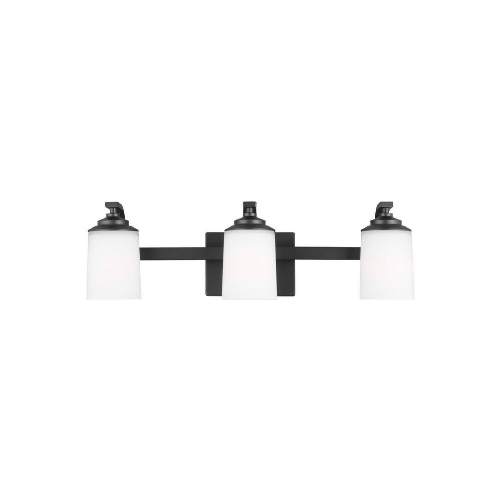 Midnight Black 3-Light Wall Bath Vanity Fixture