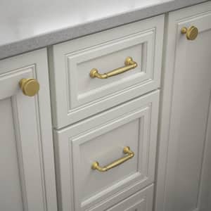 Classic Elegance 3-3/4 in. (96mm) Center-to-Center Brushed Brass Drawer Pull