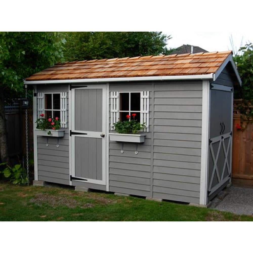Western Red Cedar Ranch Style Storage Shed with Dutch Doors and Windows