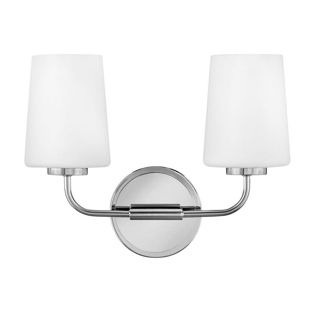Chrome 2-Light Vanity with Etched Opal Glass Shades