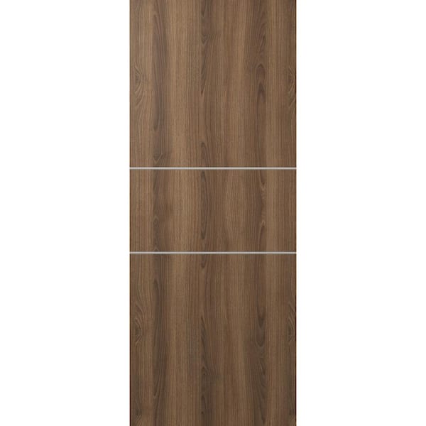 Belldinni Optima 2H 24 in. x 96 in. No Bore Solid Composite Core Pecan Nutwood Composite Wood Interior Door Slab