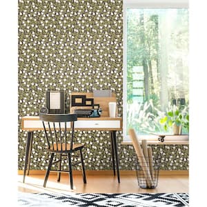 Aino Black Tiny Tulip Floral Paper Washable Wallpaper Roll