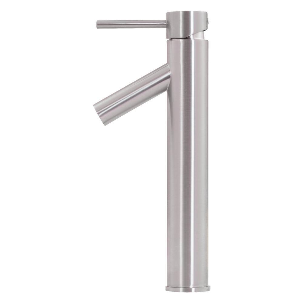 Topia 15'' Grey Glass Oval Bathroom Sink with Brushed Nickel Faucet