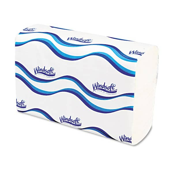 Windsoft Multi-Fold White 1-Ply Paper Towels 9 1/5 x 9 2/5 (250 Sheets Per Pack, 16 Packs per Carton)