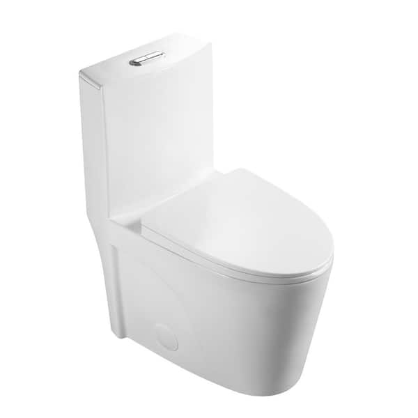 Siphon Jet Flush Toilet, Elongated Dual 1.1/1.28 GPF w/ Slow Close Seat  Comfort Height 16.5