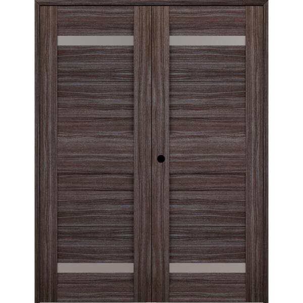 Belldinni Imma 48" x 96" Right Hand Active 2-Lite Gray Oak Composite Wood Double Prehung French Door