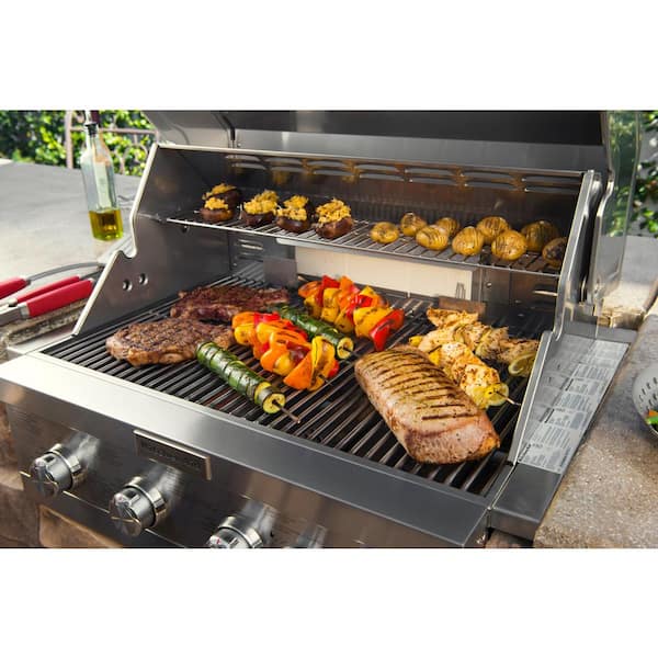 4-Burner Built-in Propane Gas Island Grill Head in Stainless Steel with  Rotisserie Burner