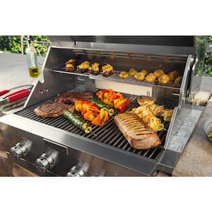 4-Burner Built-in Propane Gas Island Grill Head in Stainless Steel with Rotisserie Burner