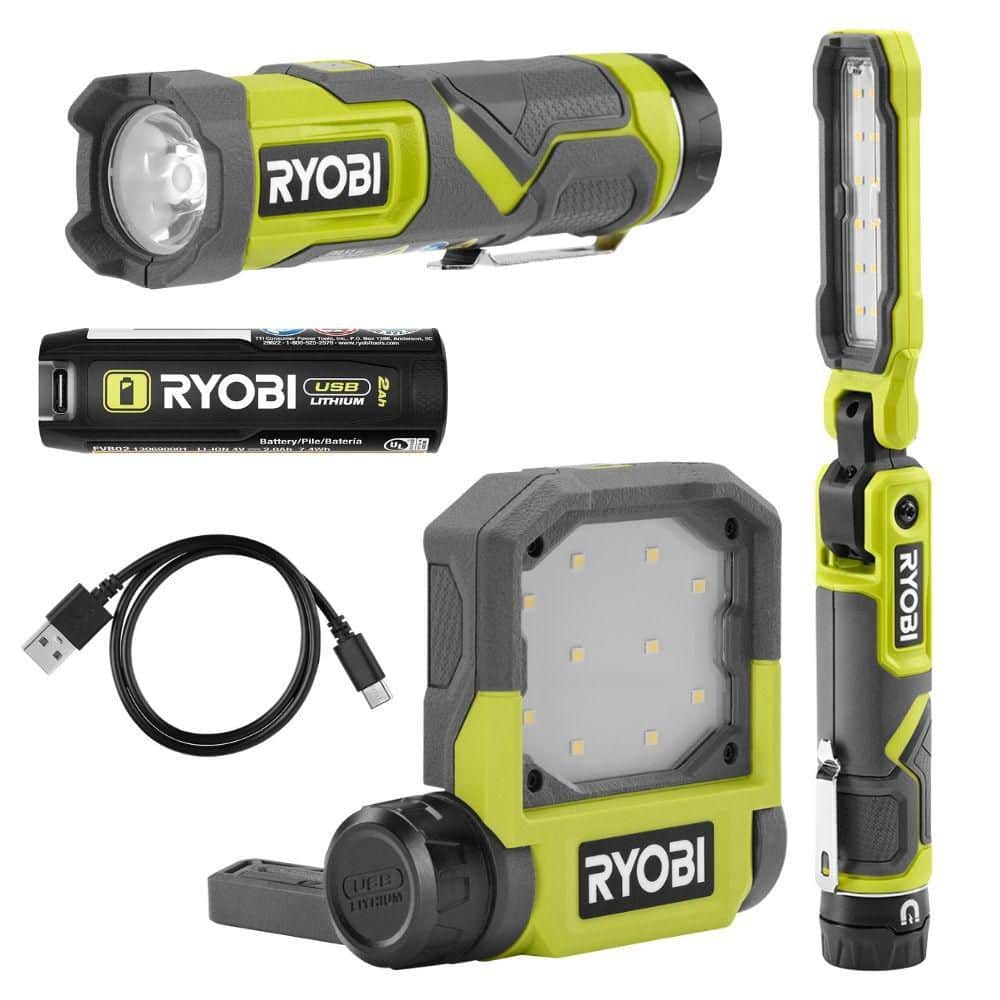 3-Pack of USB Lithium LED Flashlights (Flashlight, Inspection Light, Flip Light) w/ (3) 2Ah Batteries & Charging cables price history on PriceWatchPro