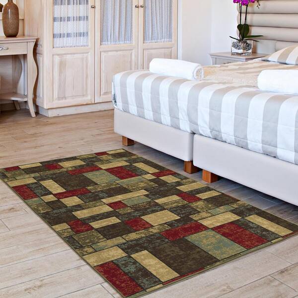 Modern on sale Boxes Design Non-Slip Area Rug 5 X 7 (5' 3