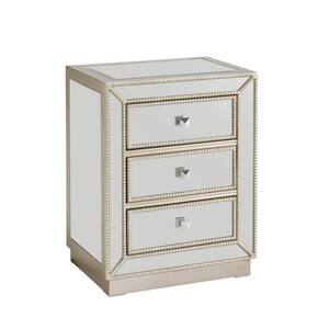 Elsinore Champagne and Mirror 3Drawer Chest