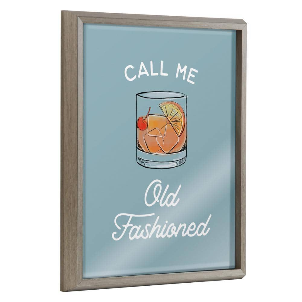 Blake Call Me Old Fashioned Blue by The Creative Bunch Studio Framed Printed Glass Food Wall Art 20 in. x 16 in -  Kate and Laurel, 219899