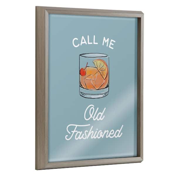 Kate and Laurel Blake Call Me Old Fashioned Blue by The Creative Bunch Studio Framed Printed Glass Food Wall Art 20 in. x 16 in.