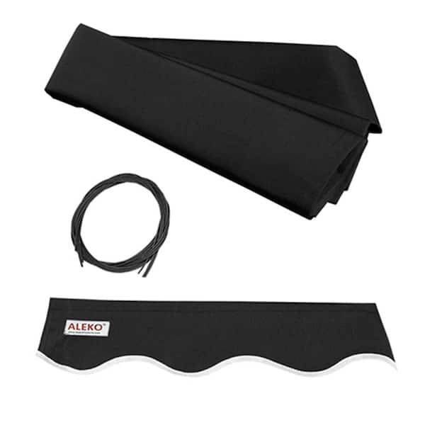 Retractable Awning Fabric Replacement 12 ft. x 10 ft. Black
