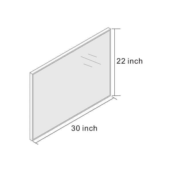 Klajowp 22 in. W x 30 in. H Small Rectangular Right angle Aluminum Alloy Framed Wall Mounted Bathroom Vanity Mirror in Black