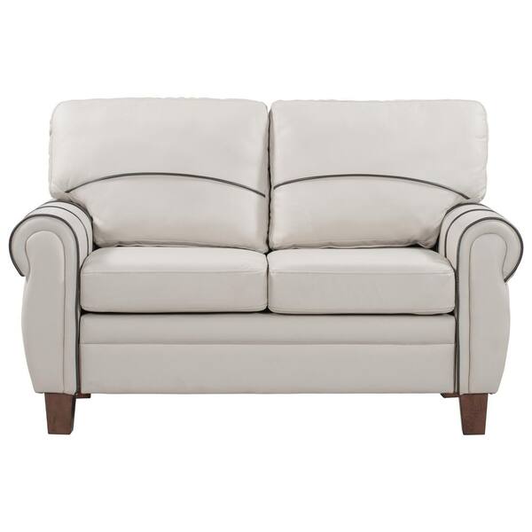 light grey leather 2 seater sofa