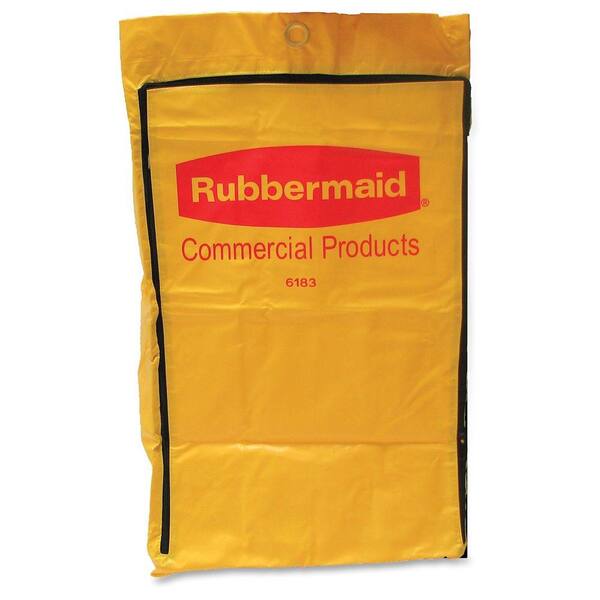 Rubbermaid Commercial Janitor Cart With Zipper Yellow Vinyl Bag