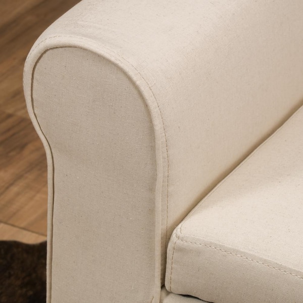 Noble House Jaelynn Beige Armed Storage Ottoman Bench 7771