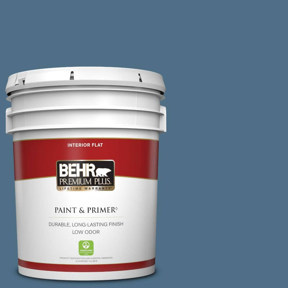 BEHR PREMIUM PLUS 5 gal. #PWN-10 Decorator White Flat Low Odor Interior  Paint & Primer 105005 - The Home Depot