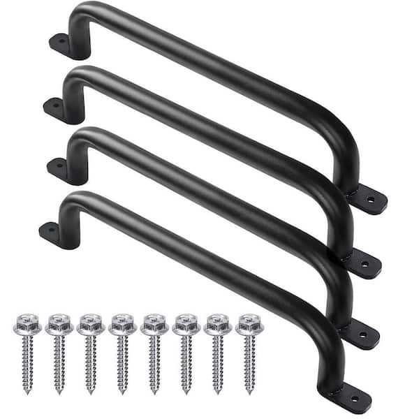 Black Safety Playground Handles Pack of 4 - Heavy Duty Steel Grab Handles for Swing Sets, Playhouse, Treehouse