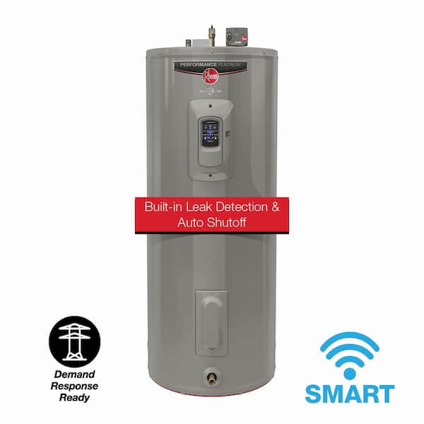 Rheem Gladiator 40 Gal Medium 12-Year 5500W Demand Response Ready Smart Electric Water Heater w/ Leak Detection, Auto Shutoff