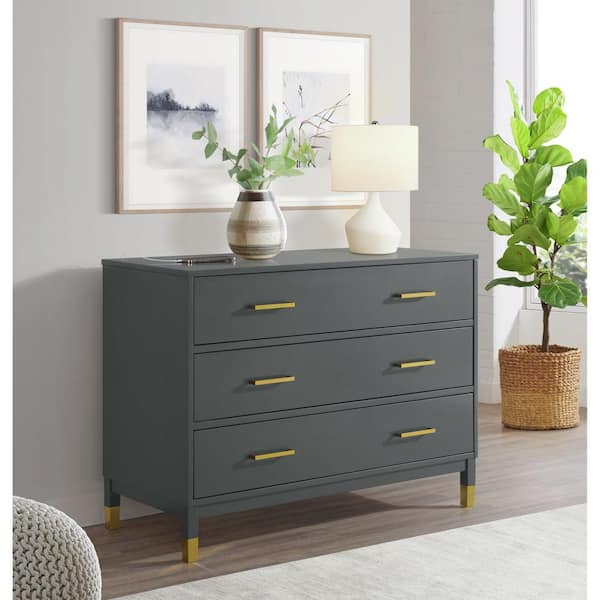 Picket House Furnishings Picket House Furnishings Dani Chest with Power Port in Dark Charcoal