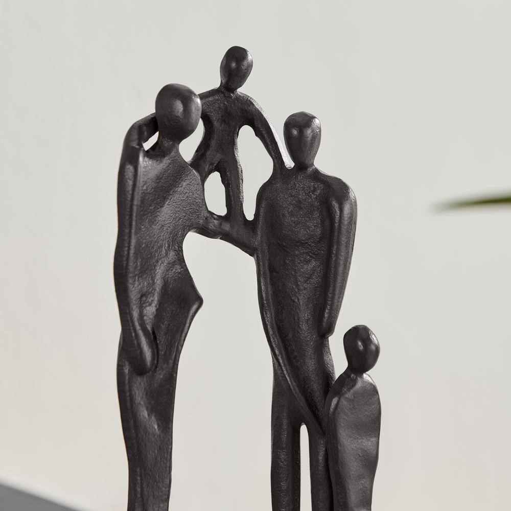 Brown Cast Iron Abstract Family of Four Sculpture