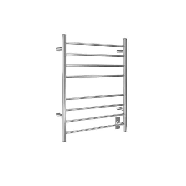 Ancona Prestige Dual 8-Bar Hardwired and Plug-in Towel Warmer in Polished Stainless Steel