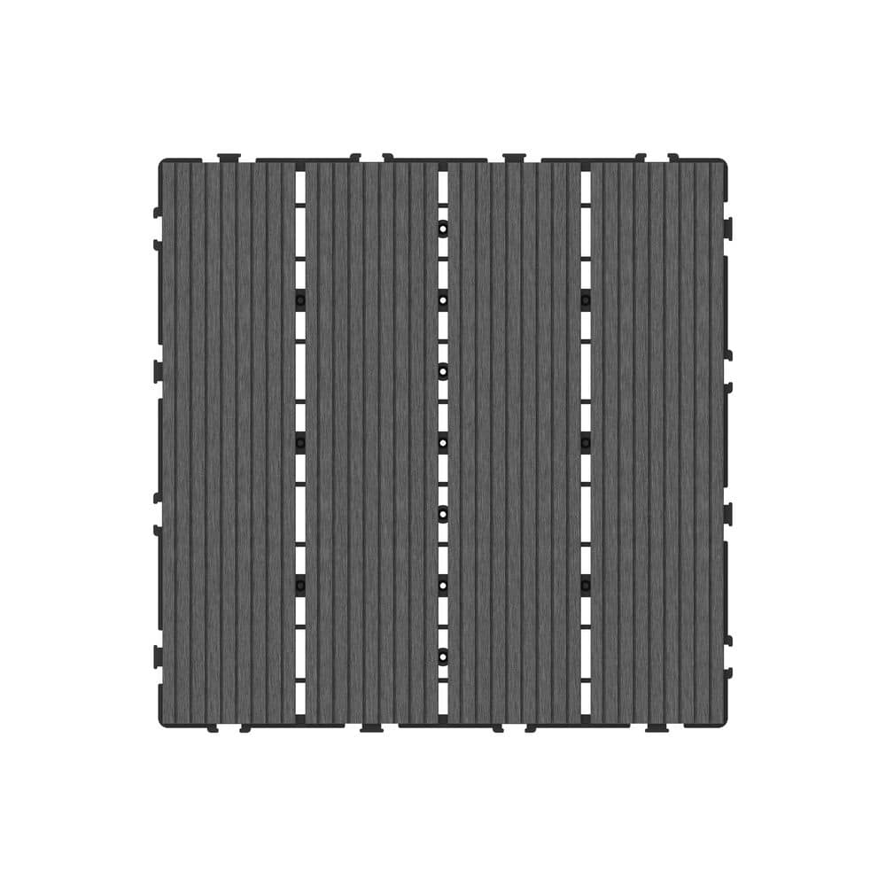 1 ft. x 1 ft. Grooved Composite Deck Tile in Lunar Gray (12 per Case) price history on PriceWatchPro