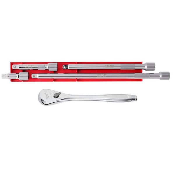 Milwaukee 1/2 in. Drive Ratchet with 1/2 in. Drive Extension Set (5-Piece)