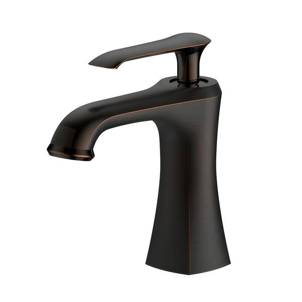HOMLUX Single-Handle Single-Hole Bathroom Faucet with Drain Kit Included in Oil Rubbed Bronze